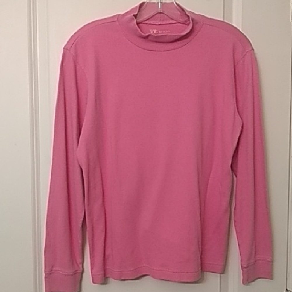 Tog Shop deep pink LS mock turtleneck
